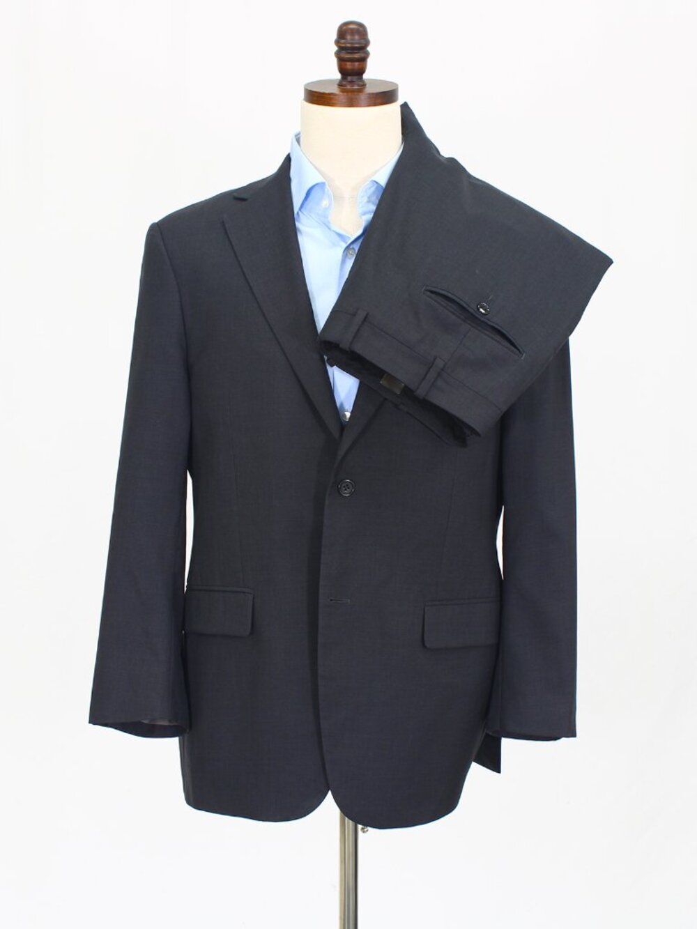 Bespoke 42S 36x29 Gray Full Suit 2-Button Solid R683